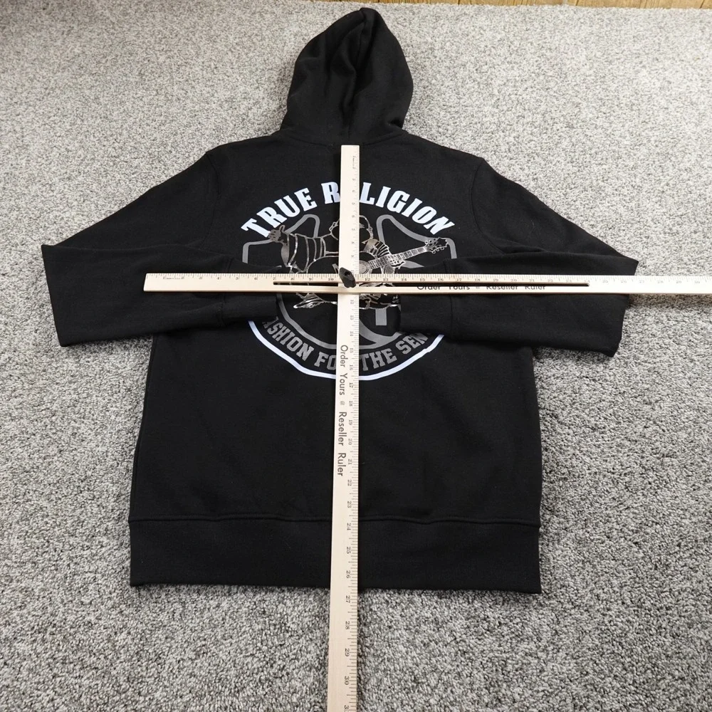 NEW True Religion Hoodie Mens S Black Buddha Full‎ Zip Sweatshirt Jacket Sweater